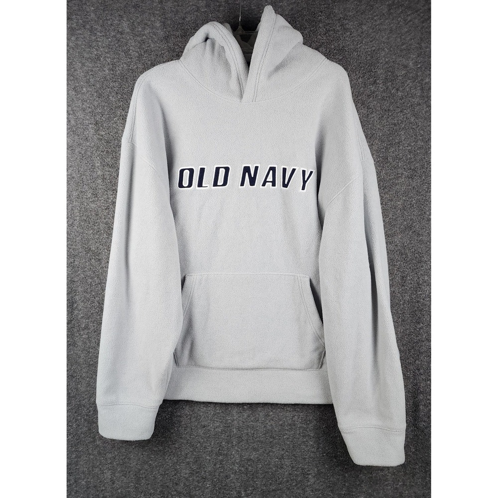 Old Navy Hoodie Women 2XL Reissue Gray Oversized Heavy Fleece Logo Pullover EUC